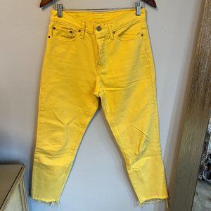 Levi Strauss Yellow Boyfriend Ankle Jean with Button Fly